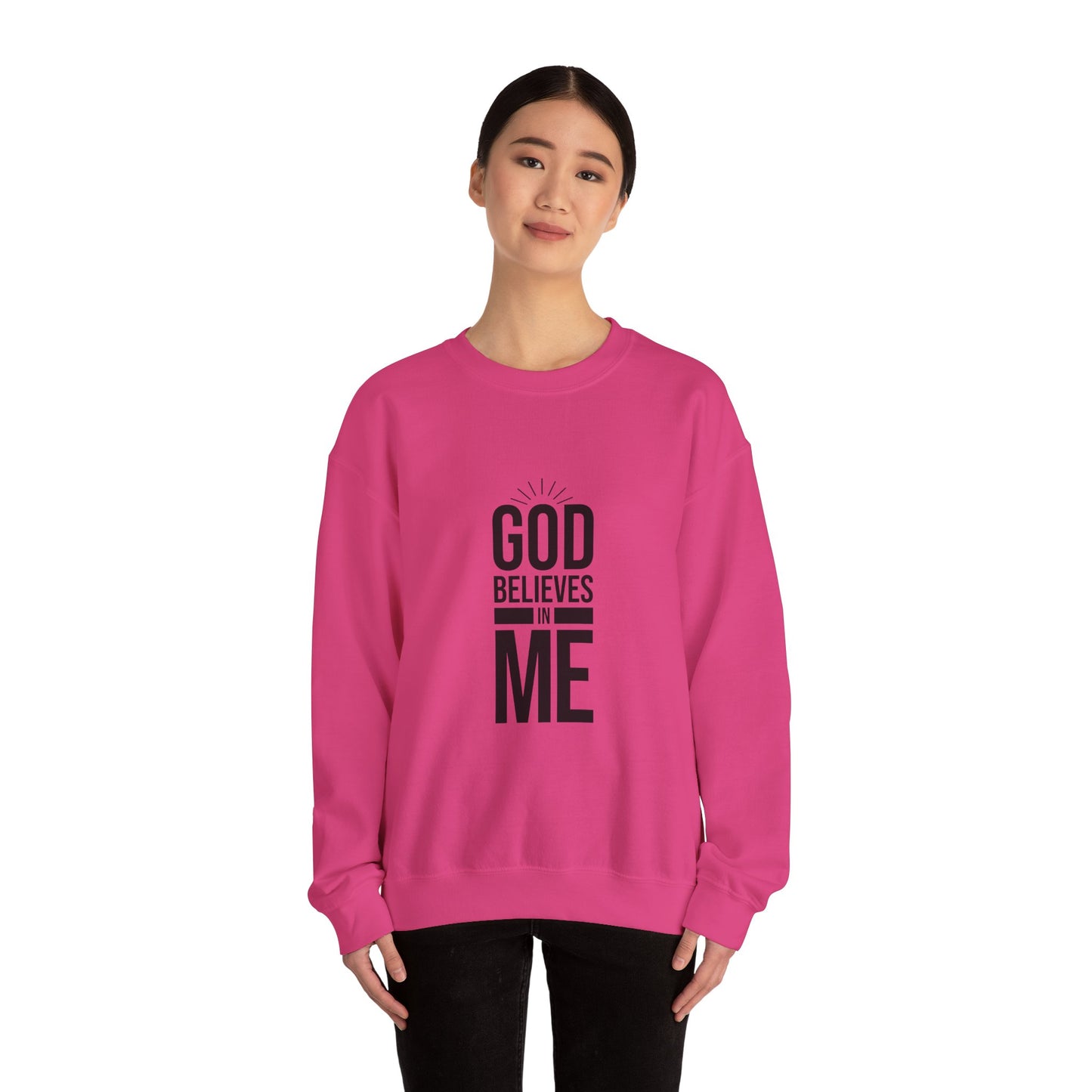 Unisex Crewneck Sweatshirt - 'God Believes in Me' Inspirational Apparel, Faith-Based Gift, Cozy Layer, Christian Fashion