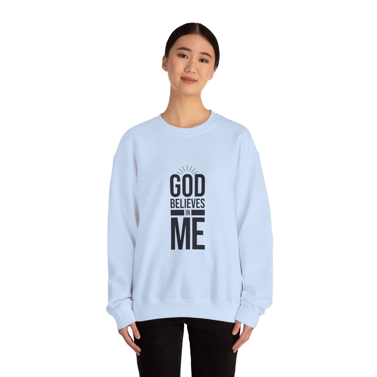 Unisex Crewneck Sweatshirt - 'God Believes in Me' Inspirational Apparel, Faith-Based Gift, Cozy Layer, Christian Fashion