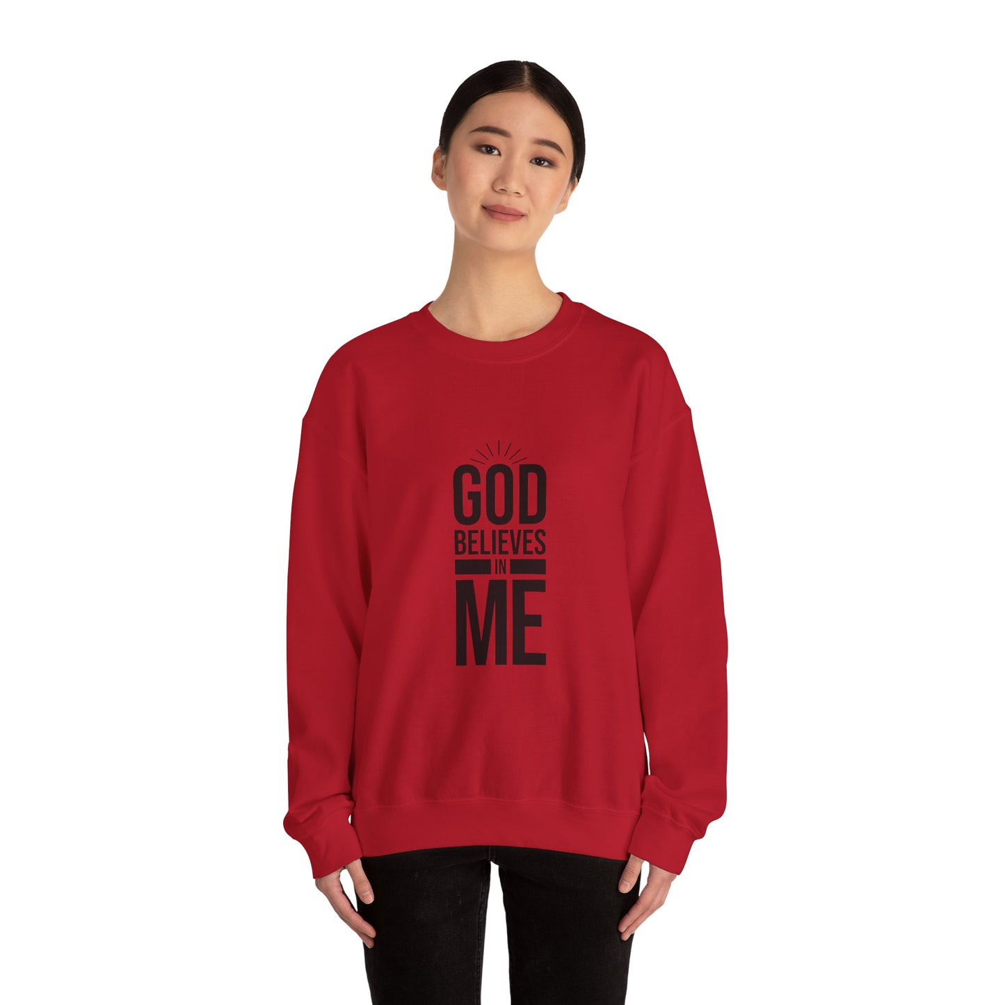Unisex Crewneck Sweatshirt - 'God Believes in Me' Inspirational Apparel, Faith-Based Gift, Cozy Layer, Christian Fashion