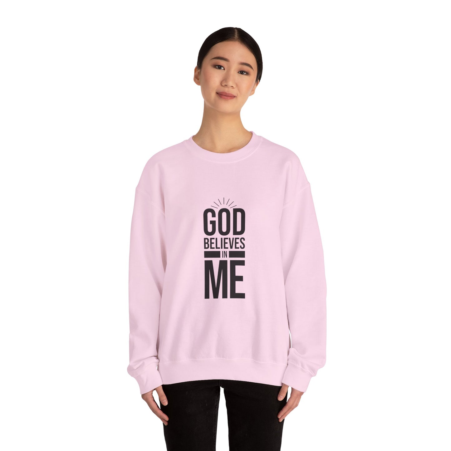 Unisex Crewneck Sweatshirt - 'God Believes in Me' Inspirational Apparel, Faith-Based Gift, Cozy Layer, Christian Fashion