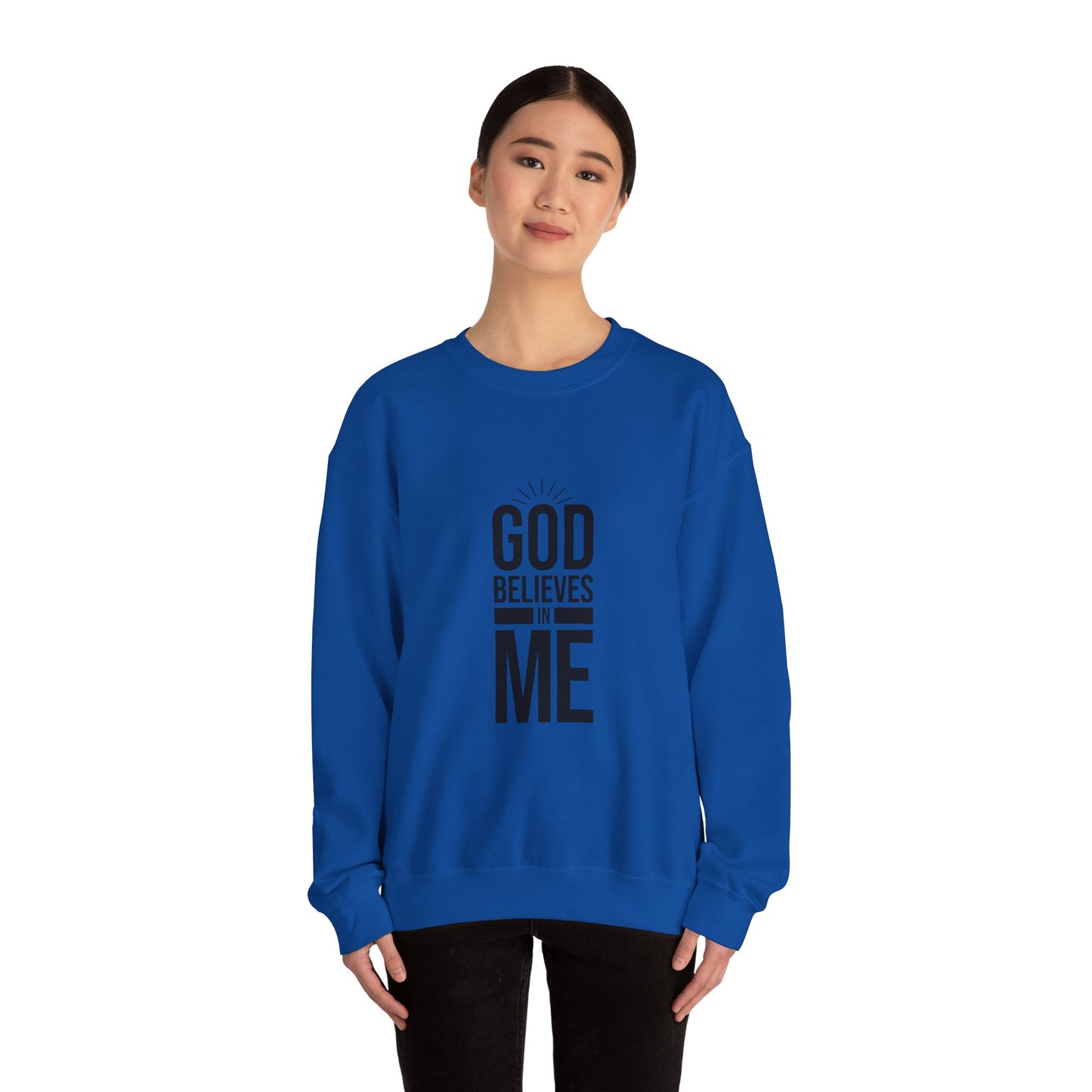 Unisex Crewneck Sweatshirt - 'God Believes in Me' Inspirational Apparel, Faith-Based Gift, Cozy Layer, Christian Fashion