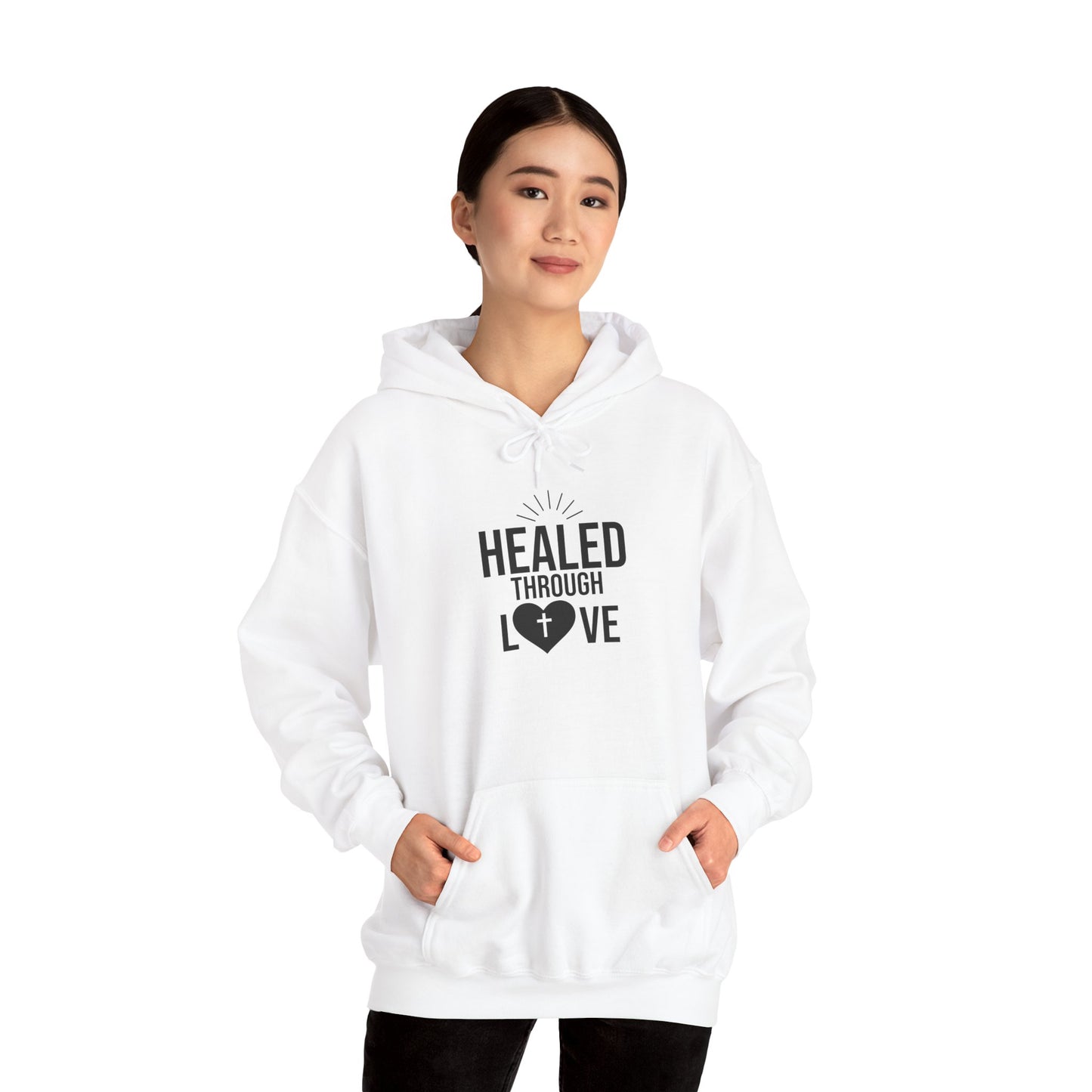 Heavy Blend Hooded Sweatshirt  'Healed Through Love'