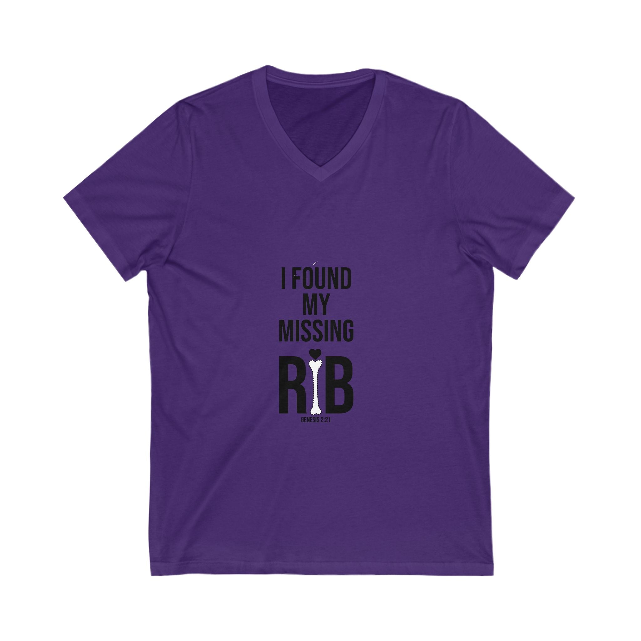 V-Neck Tee - 'I Found My Missing Rib'
